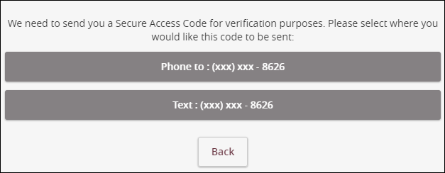 select secure access code method
