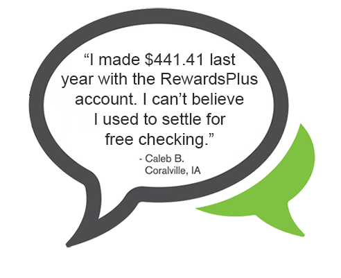 Quote from member saying I made 441 dollars last year with rewardsplus checking