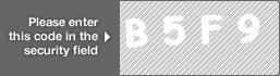 captcha code for visual authentication  letter B number 5 letter F number 9